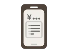 支払い履歴をスマホで管理しているイラスト