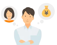 男性が資産について悩んでいるイラスト