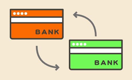 自分の口座間でお金を移すときイラスト