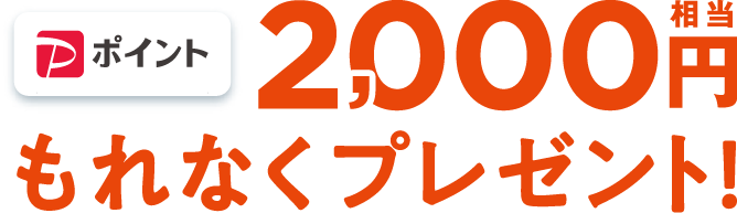 PayPayポイント2,000円相当もれなくプレゼント