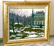 公園の残雪の写真