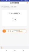 金額(1円)を確認し、スライドで支払う
