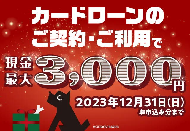 カードローンのご契約・ご利用で現金最大3,000円プレゼントキャンペーン