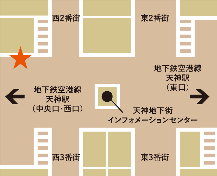 天神地下街の地図