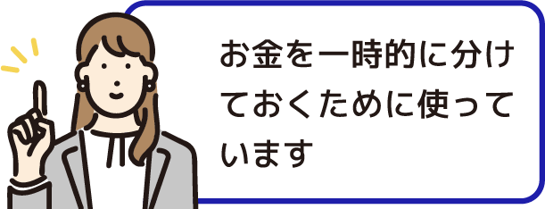 お金を一時的に分けておくために使っています