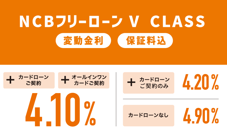 NCBフリーローン V CLASS 最優遇金利4.10%
