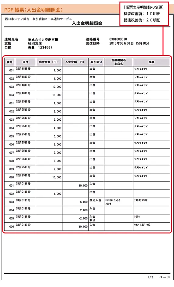 PDF帳票(入出金明細照会)