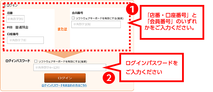 ログイン画面