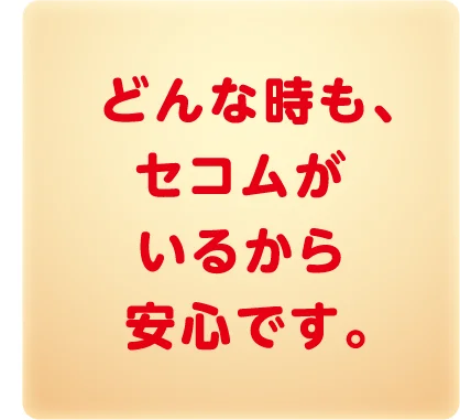 どんな時も、セコムがいるから安心です。