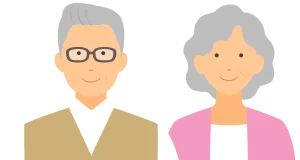 高齢男性と高齢女性のイラスト