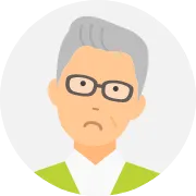 高齢男性が悩んでいるイラスト
