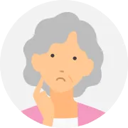 高齢女性が悩んでいるイラスト
