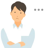 悩む男性のイラスト