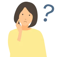 考える女性のイラスト