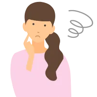 悩む女性のイラスト